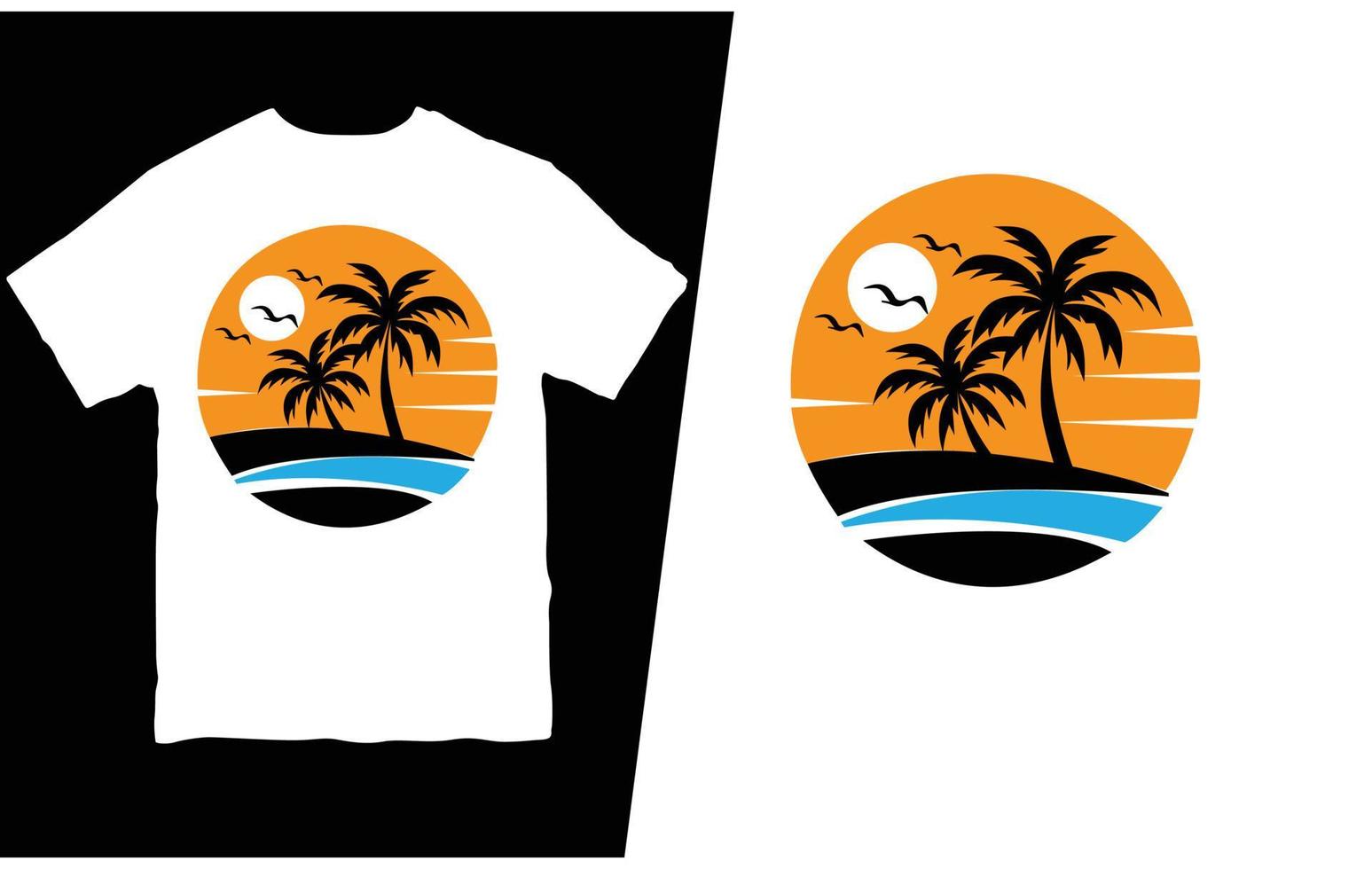Beach vacation logo design vector