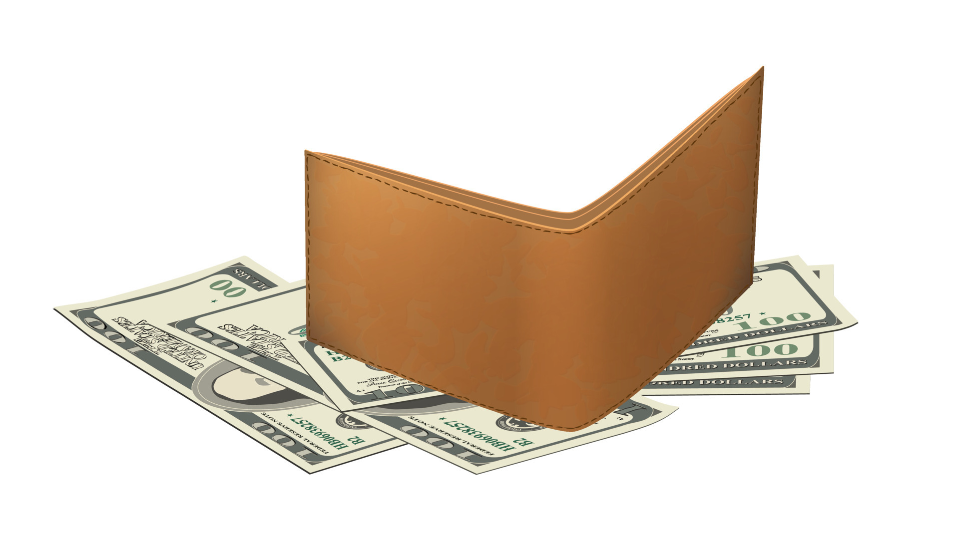 Scattered Paper 100 Us Dollars Banknotes And Leather Wallet Isolated On scattered-paper-100-us-dollars-banknotes-and-leather-wallet-isolated-on