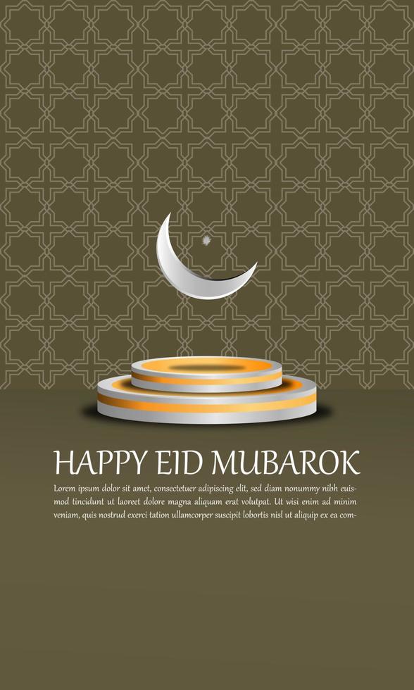 Eid Happy Day Backgrounds and Cards with Elegant Simple Islamic Ornaments Attractive Brown Eps 10 vector