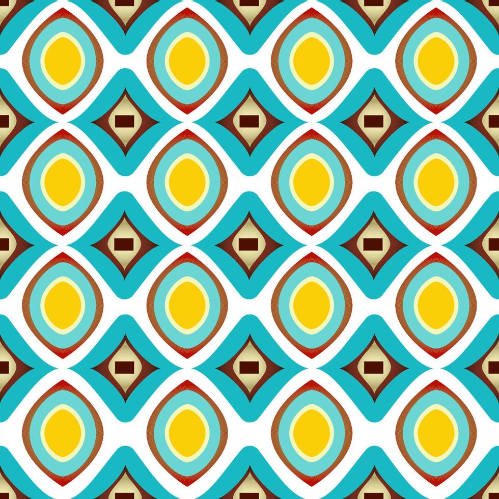 Vintage Style Egg Shapes And Rhombus Seamless Background. vector