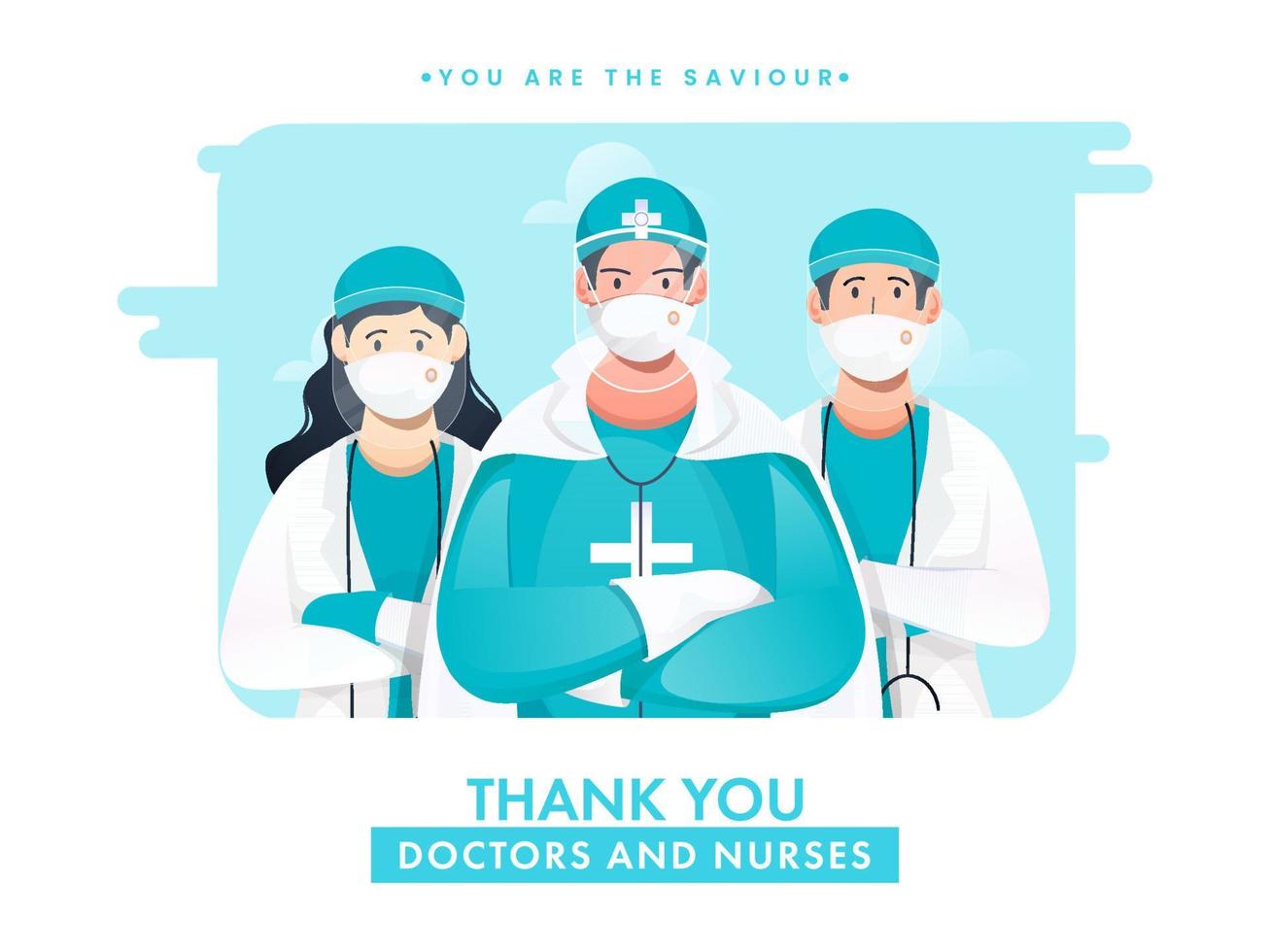 gracias usted doctores y enfermeras son el nuestra salvador para luchando desde coronavirus. vector