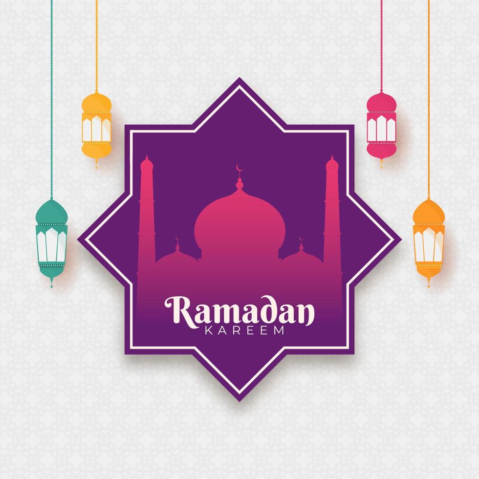 Islamic Holy Month of Ramadan Kareem or Ramazan Kareem Concept. vector