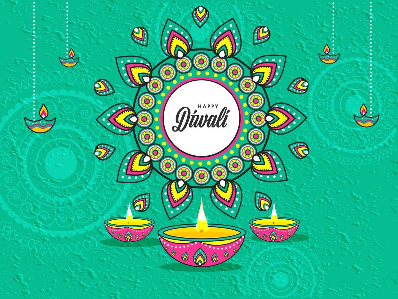 Indian festival of lights, Happy Diwali Concept. vector