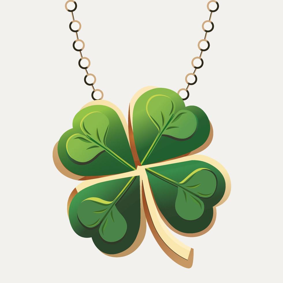 Paper Cut Clover Pendant Or Locket Element. St Patricks Day Concept. vector