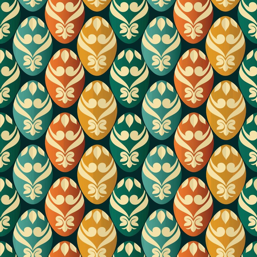 Colorful Ethnic Easter Eggs Seamless Background. vector