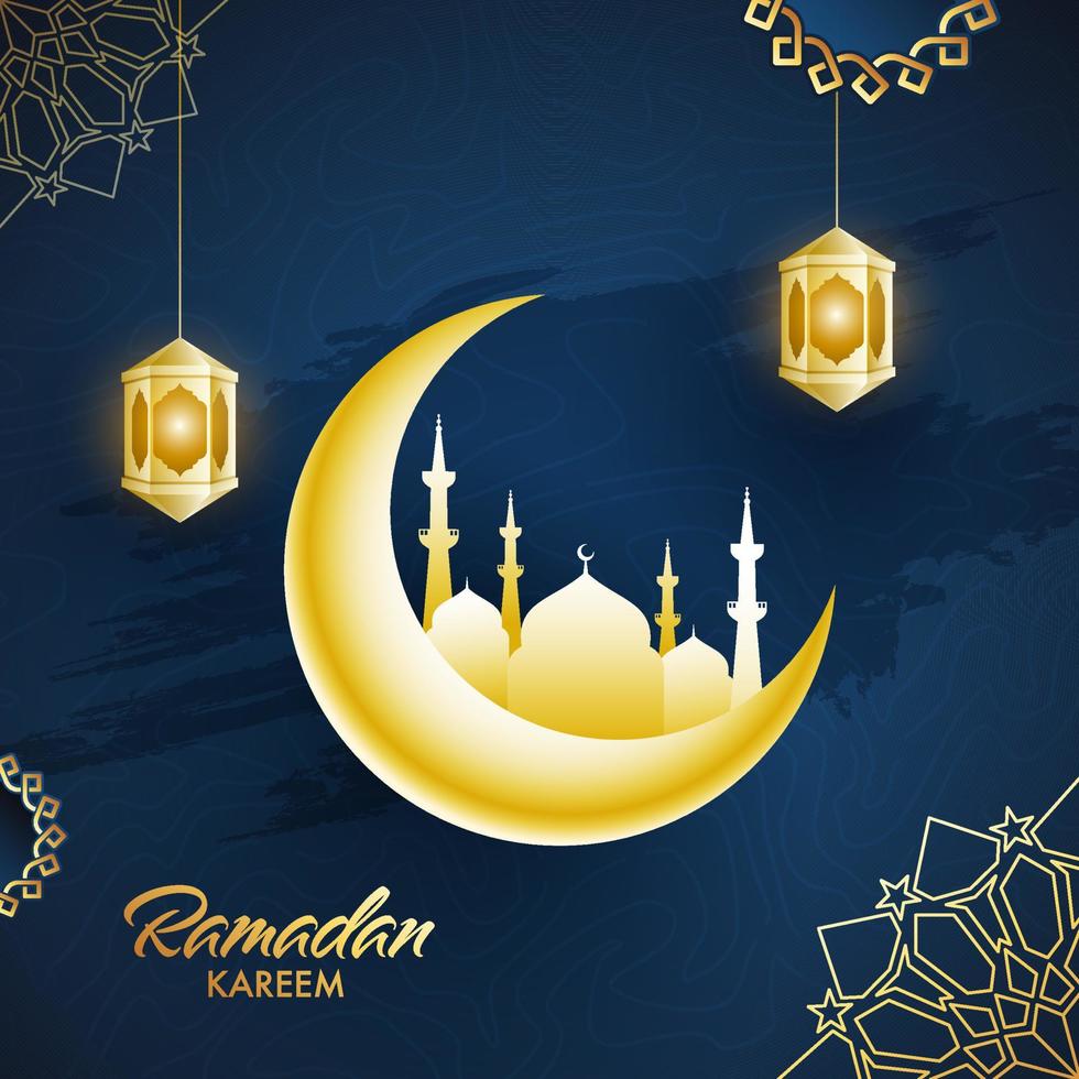 Islamic Holy Month of Ramadan Kareem or Ramazan Kareem Concept. vector