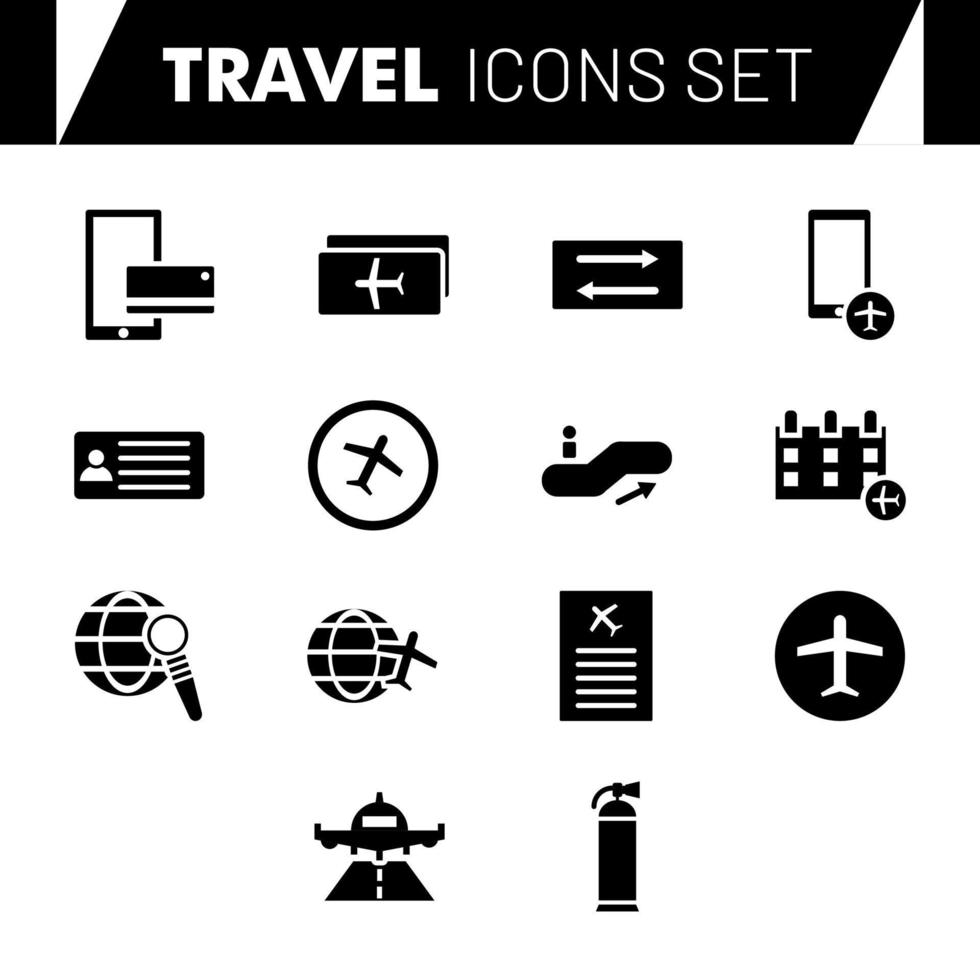 ilustración de viaje icono colocar. vector
