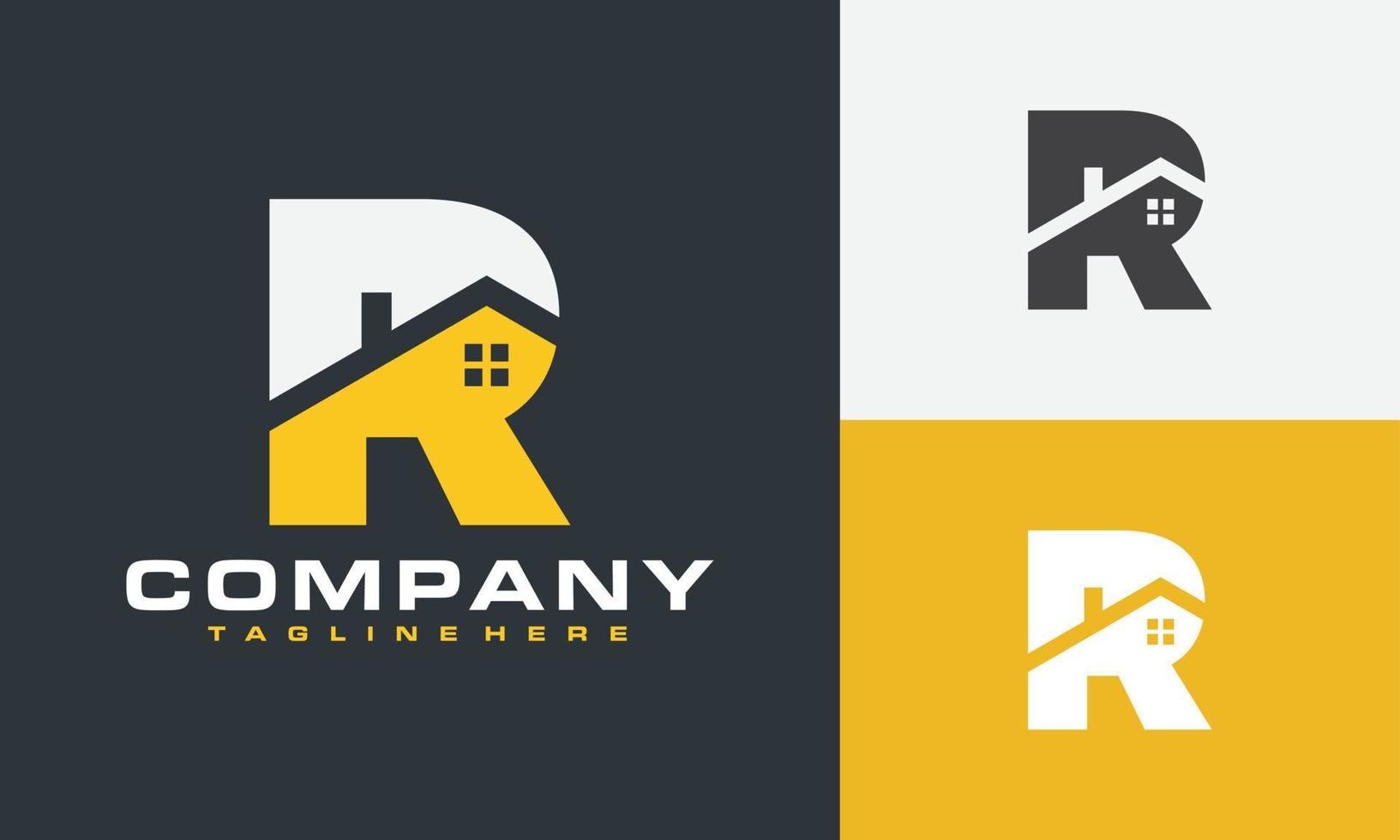 initial R home logo vector