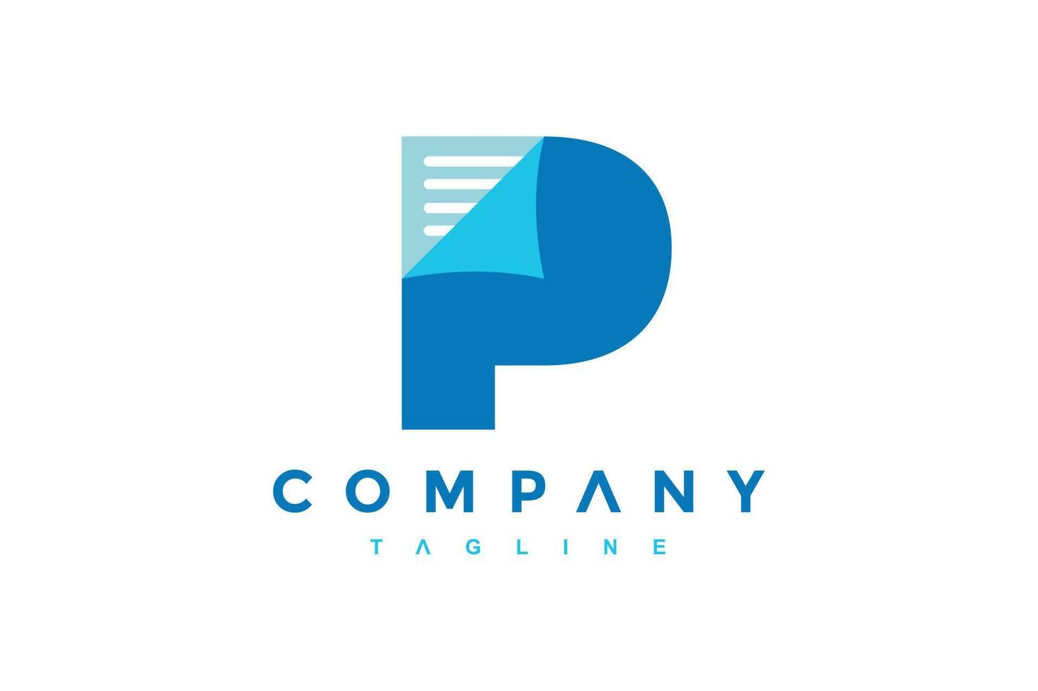 initial P paper logo vector