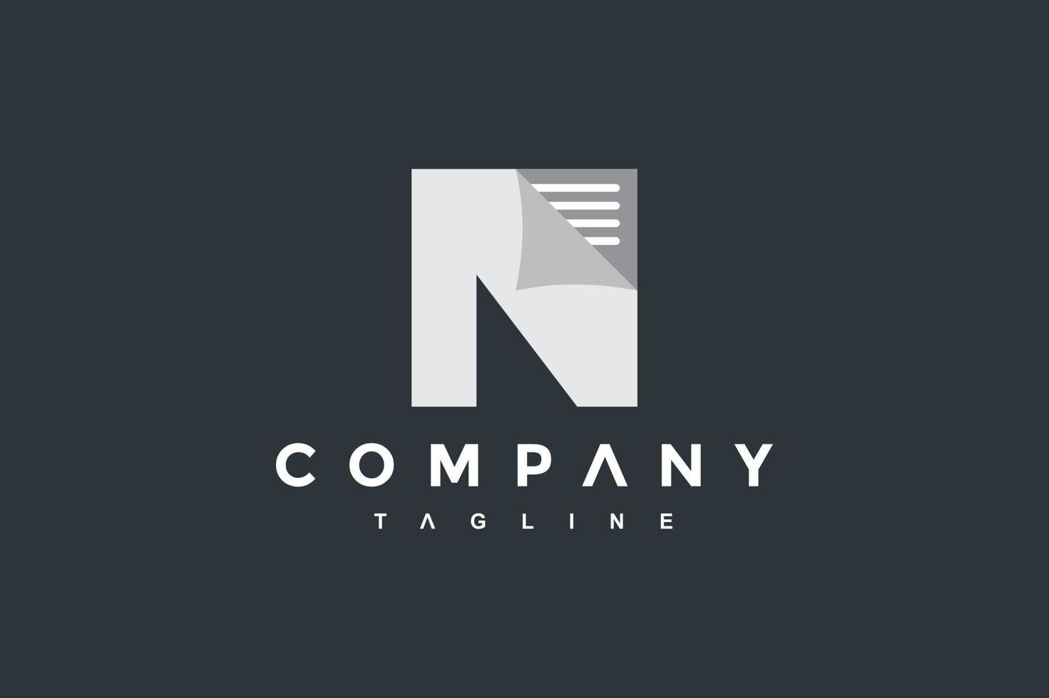 initial N paper logo vector