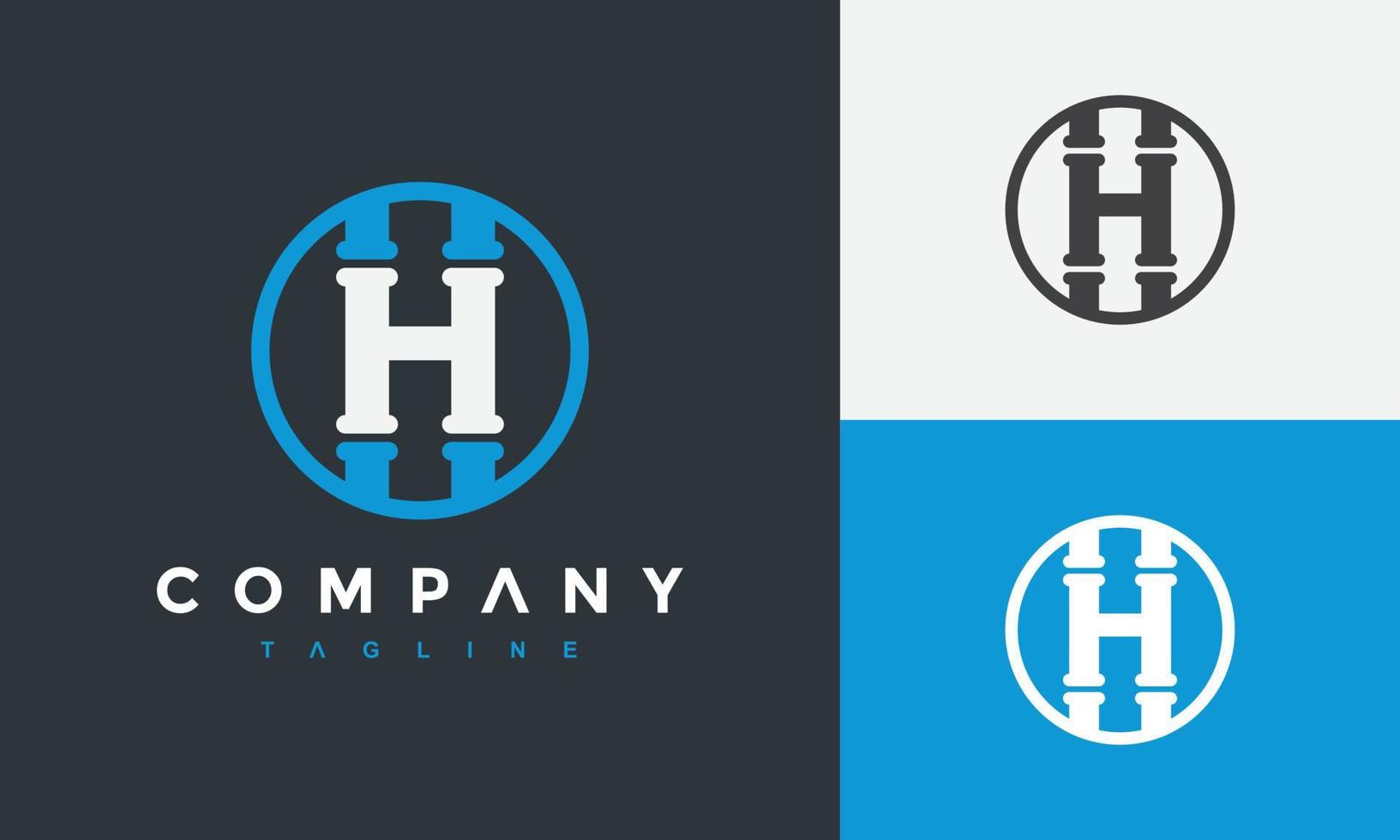 initial H pipe logo vector