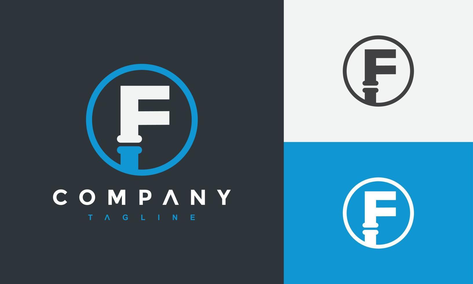 initial F pipe logo vector