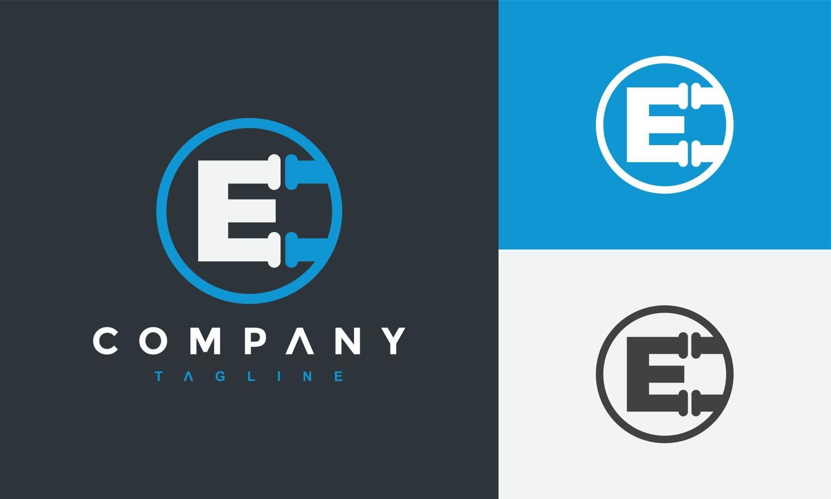 initial E pipe logo vector