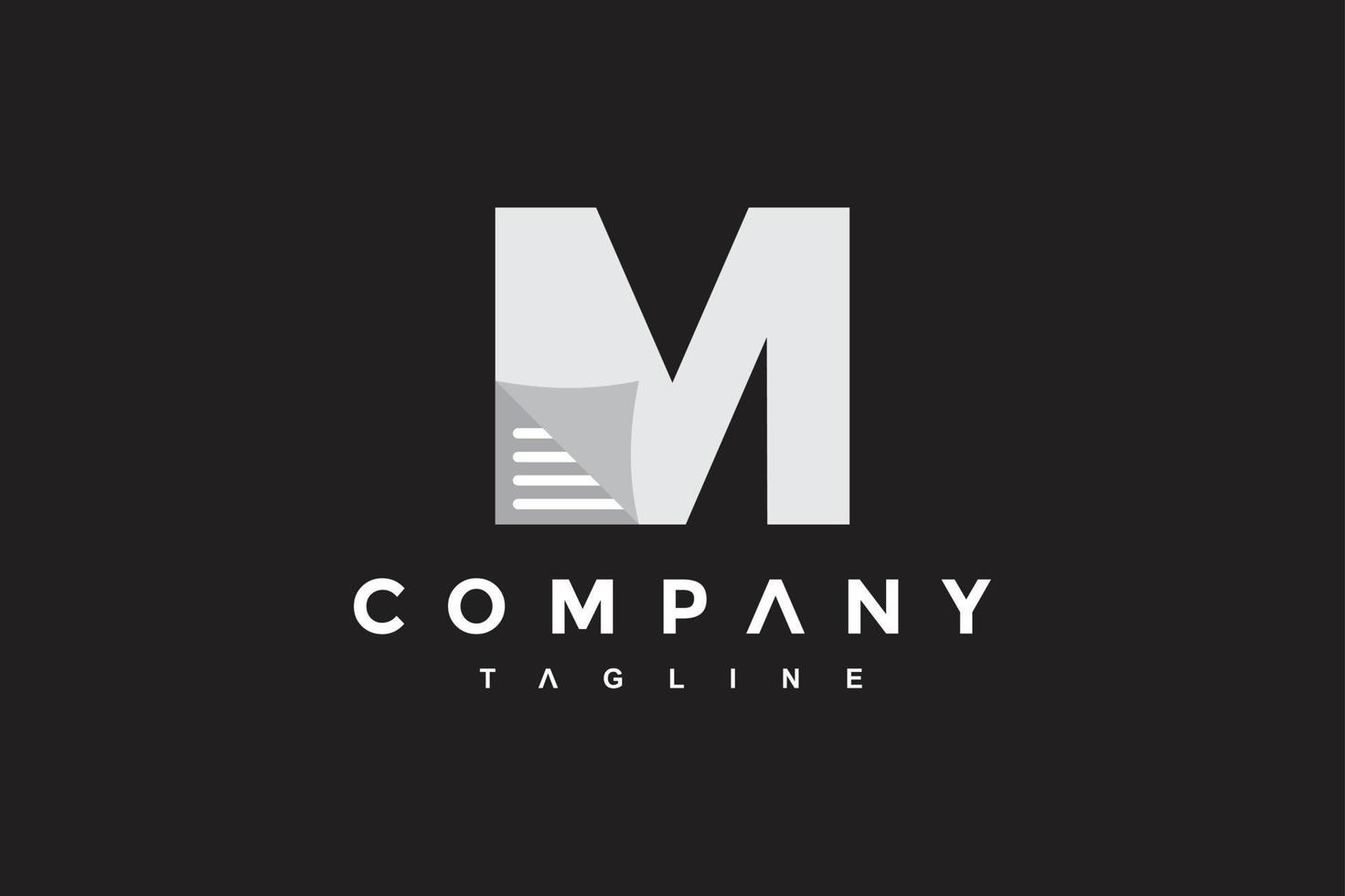 initial M paper logo vector