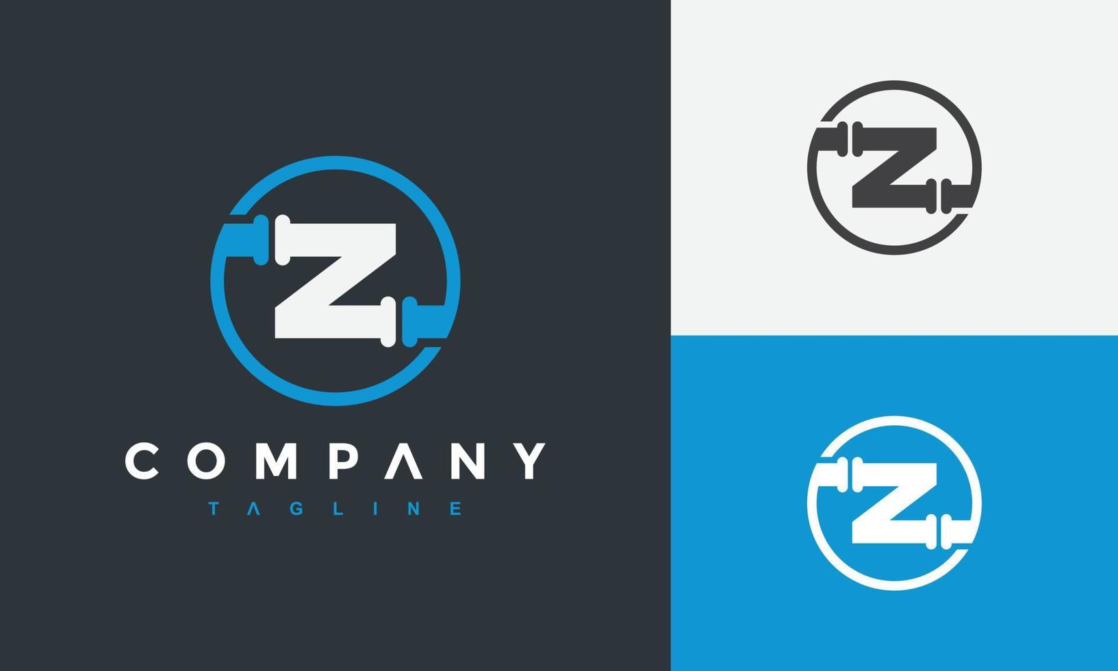 initial Z pipe logo vector