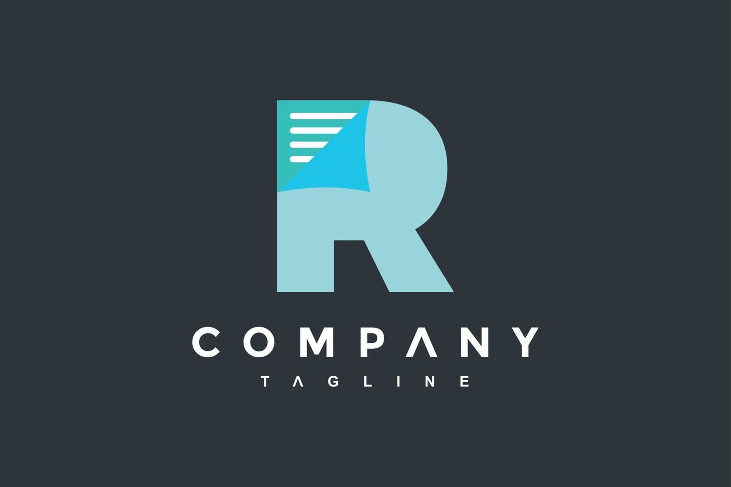 initial R paper logo vector