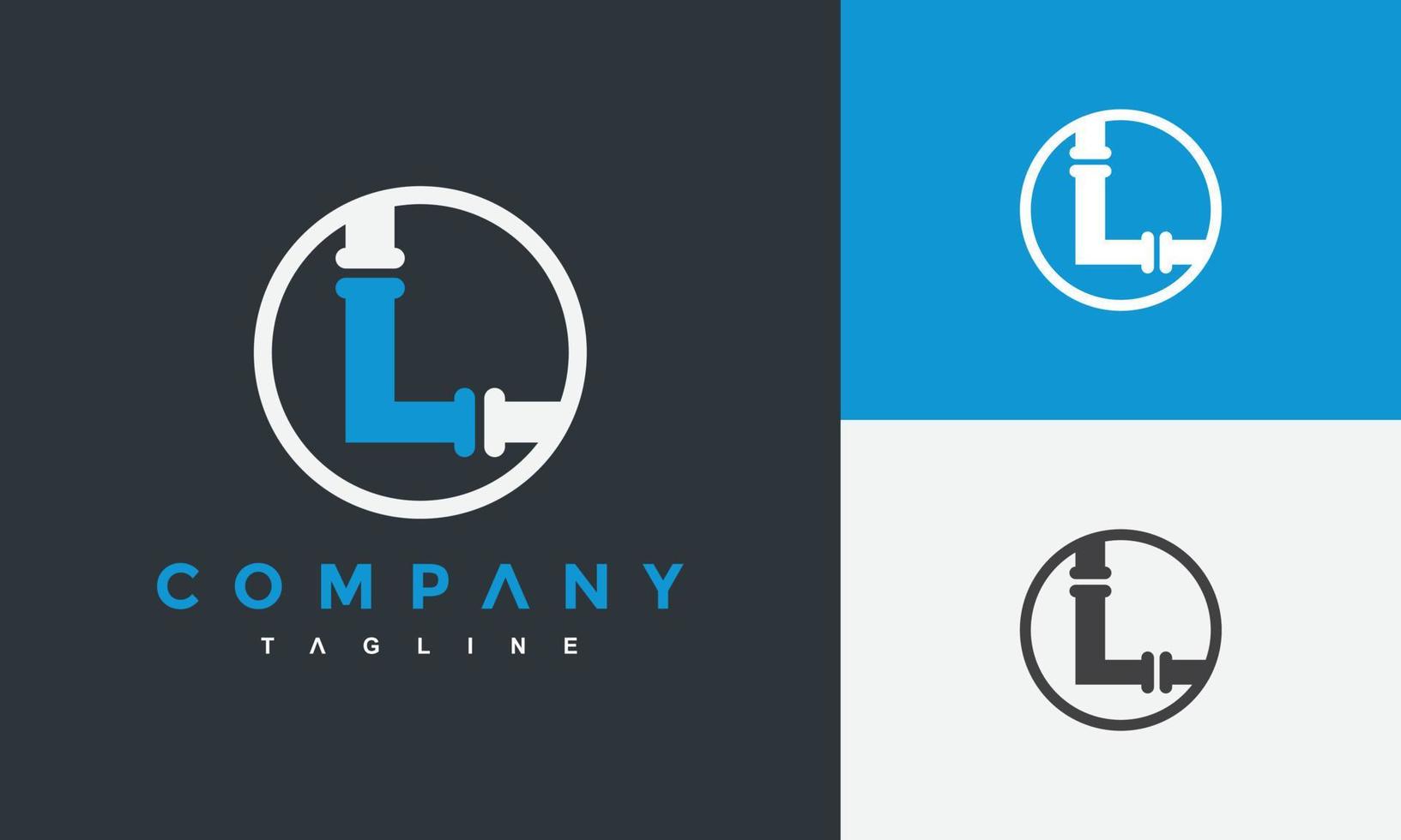 initial L pipe logo vector