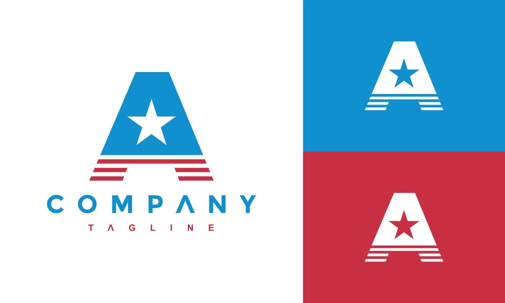 initial A star logo vector
