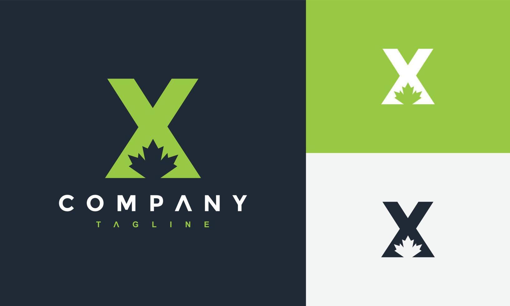 letter X maple logo vector