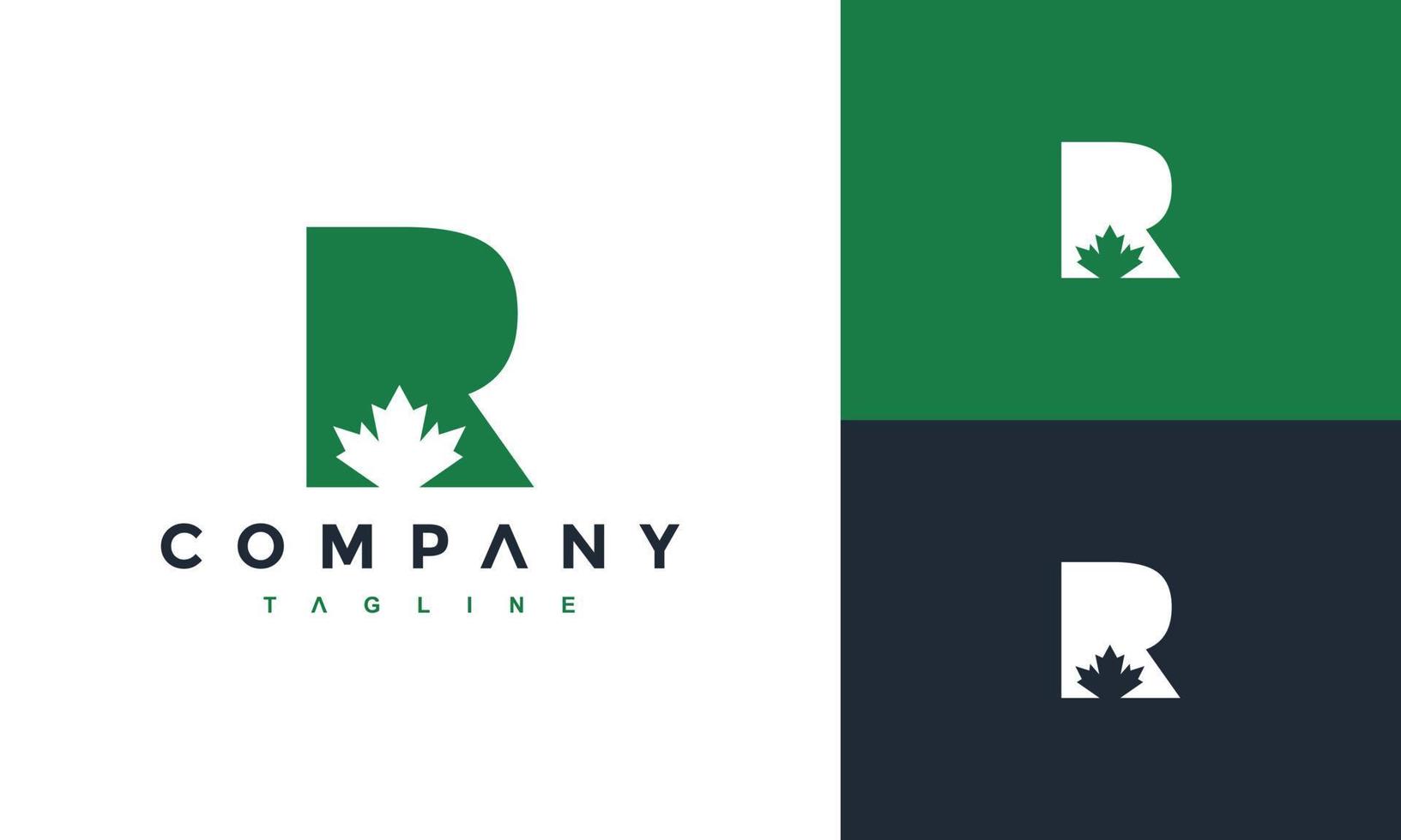 letter R maple logo vector