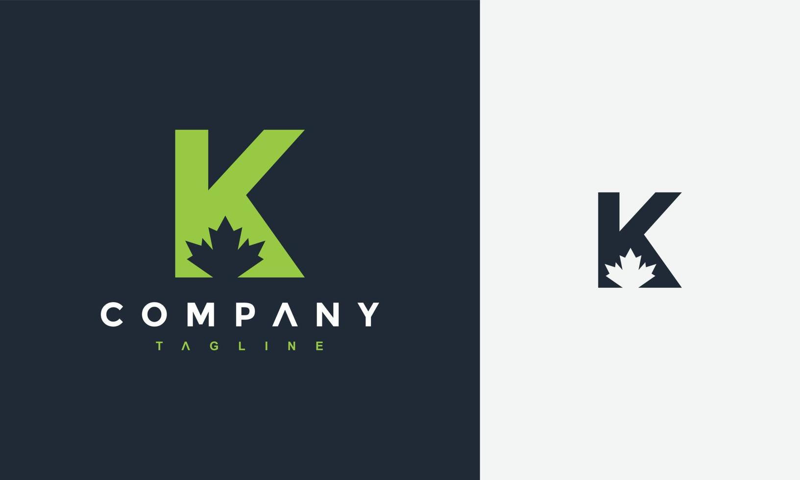 letter k maple logo vector