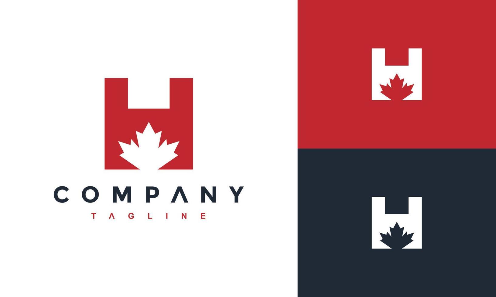 letter H maple logo vector