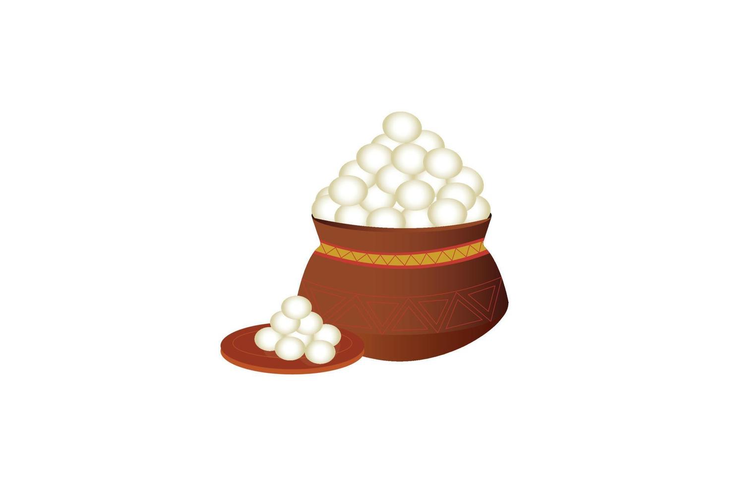 asian dessert rasgulla illustration vector