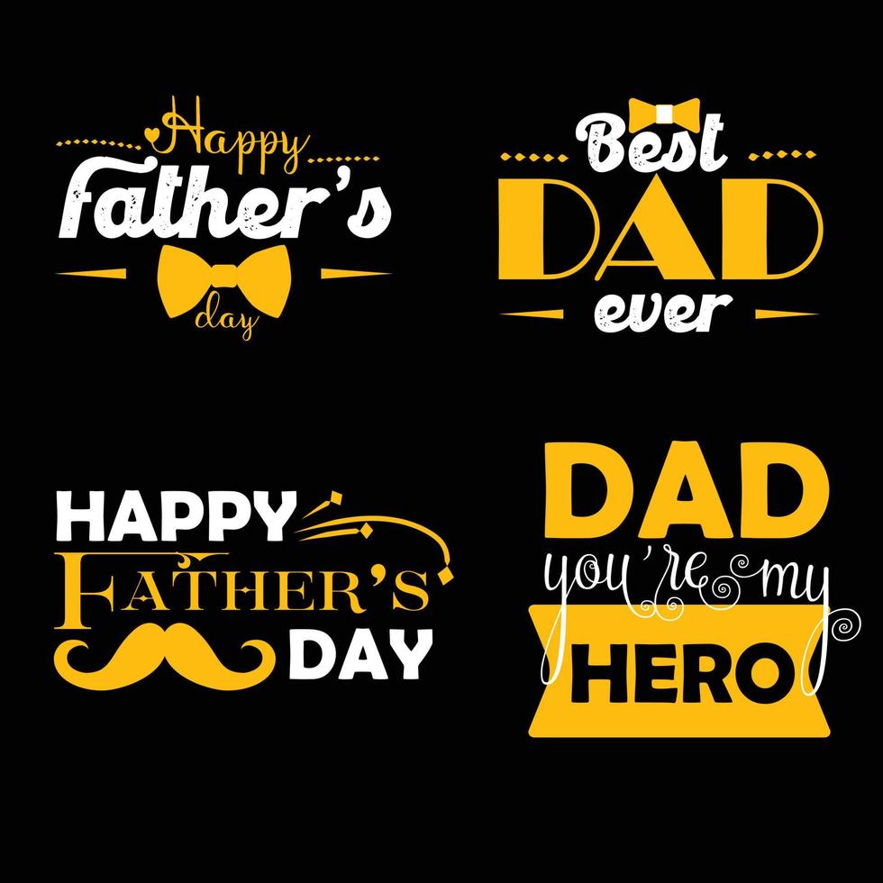 Best dad ever and Happy Fathers day sticker set collection vector
