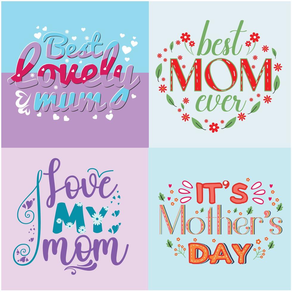 Mothers day sticker set and label collection. vector