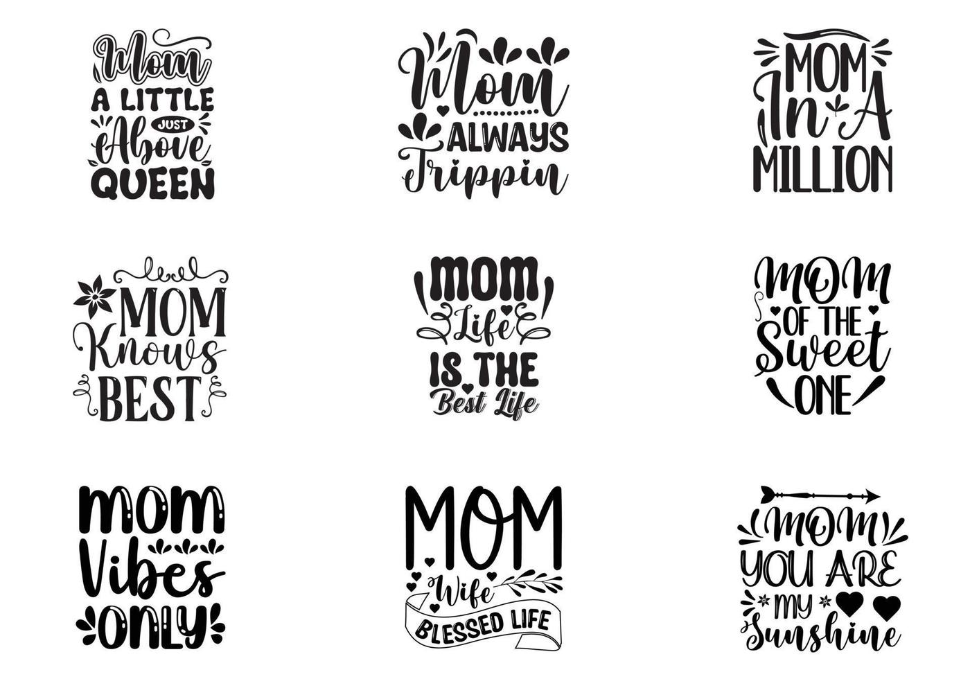 Mothers Day T-shirt Design Bundle vector