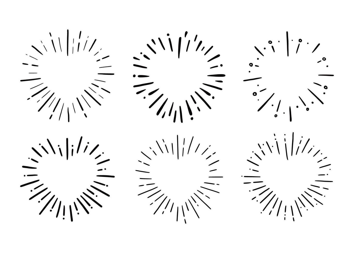 Heart shape burst. Hand drawn sketch vector