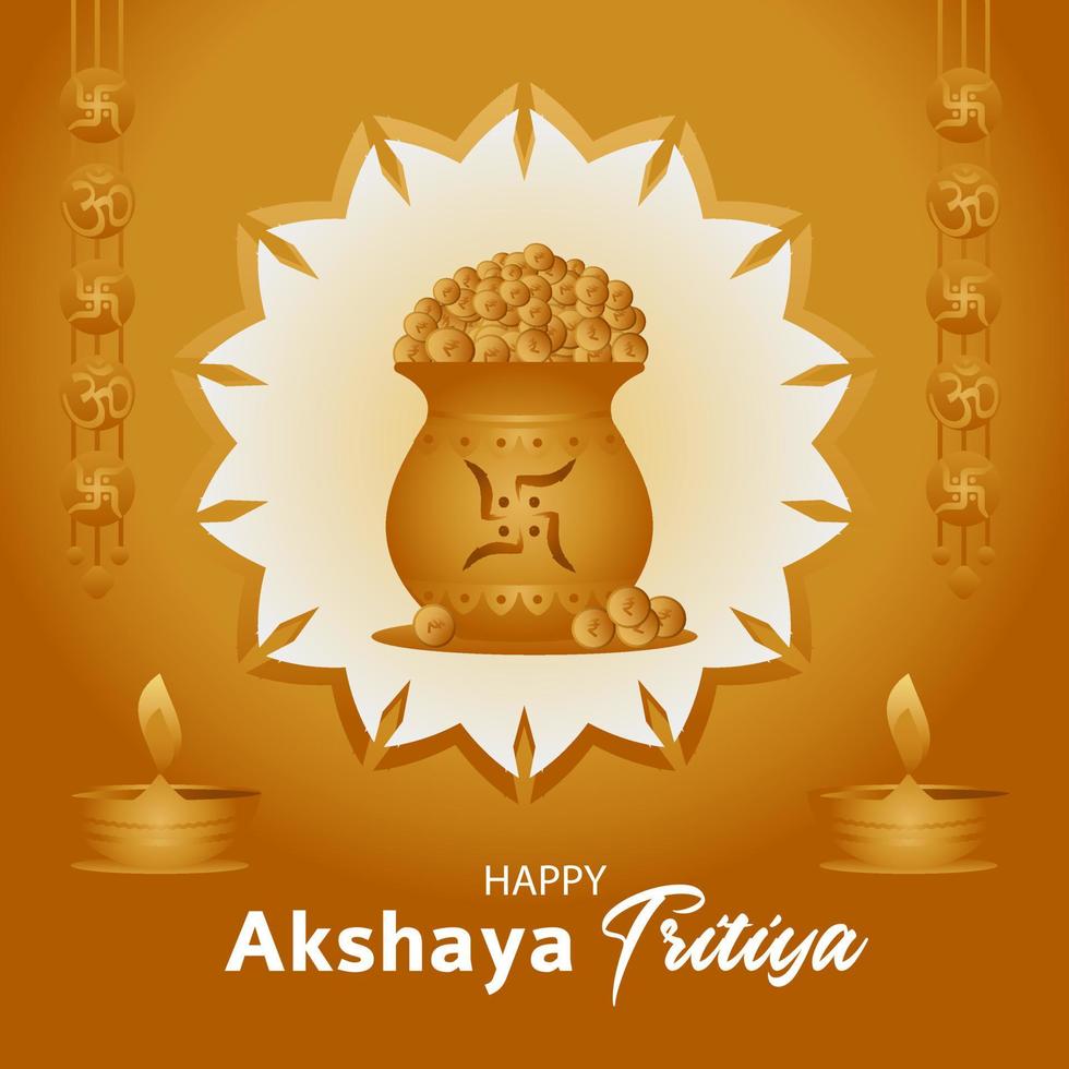 ilustración de indio festival Akshya tritiya, Dhanteras y diwali antecedentes para bandera y póster vector