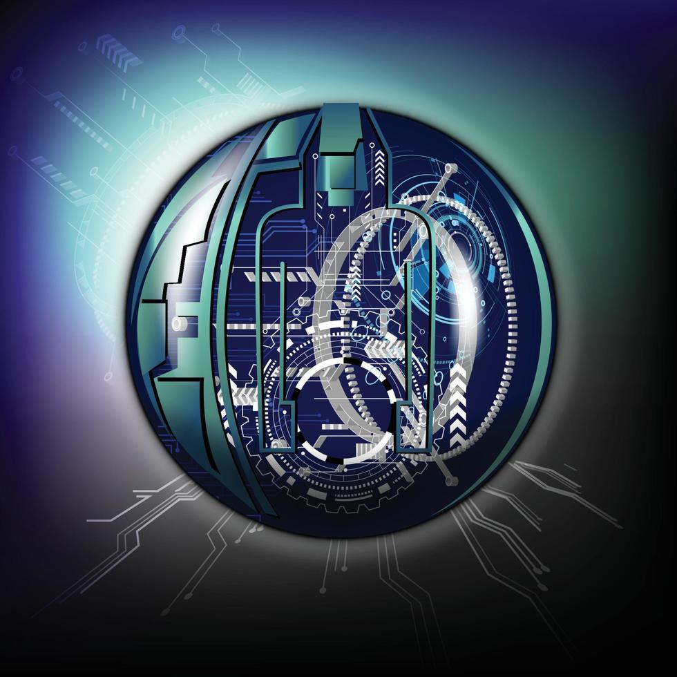 Cyberspace technology machine sphere vector