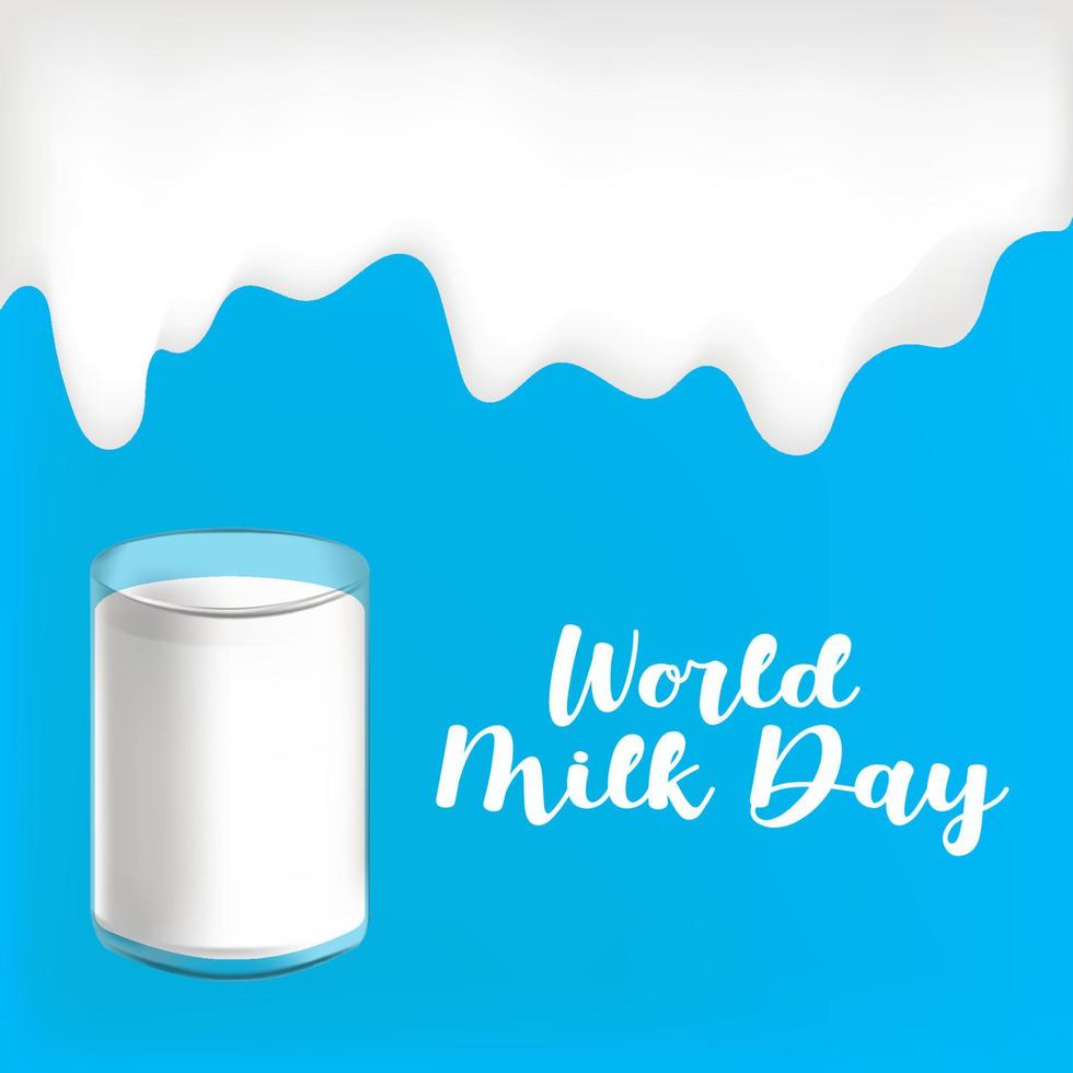 vector graphic of world milk day good for world milk day celebration. flat design. flyer design.flat illustration.