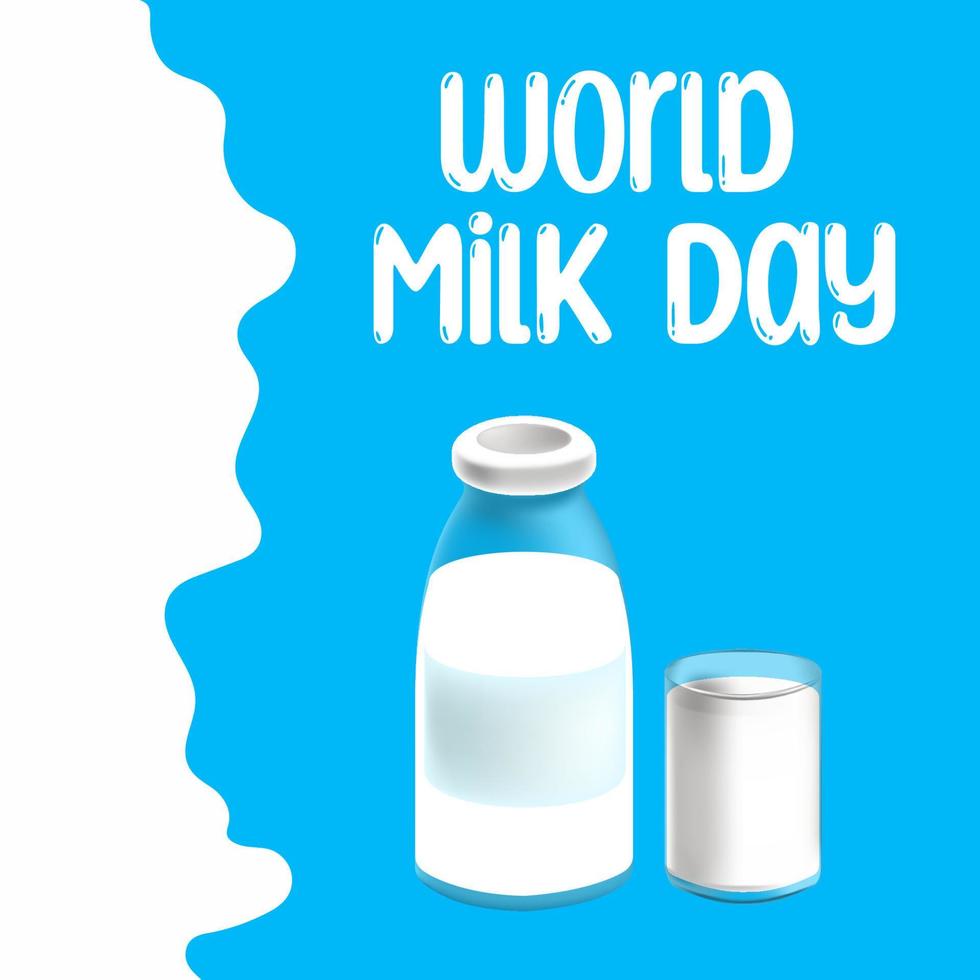 vector graphic of world milk day good for world milk day celebration. flat design. flyer design.flat illustration.