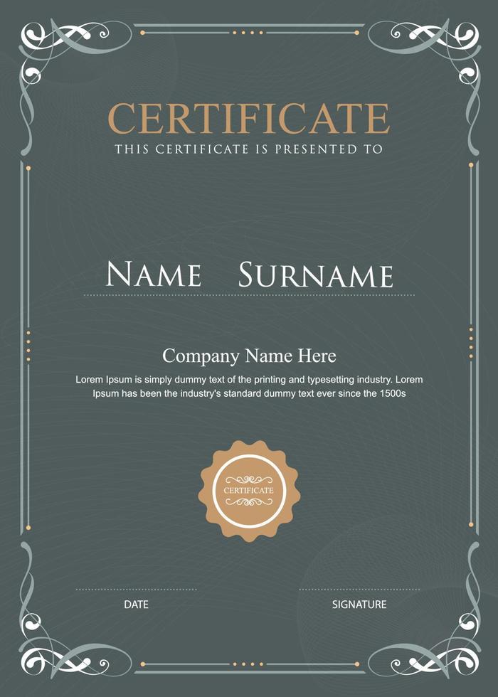 certificate flourishes elegant vintage vector template