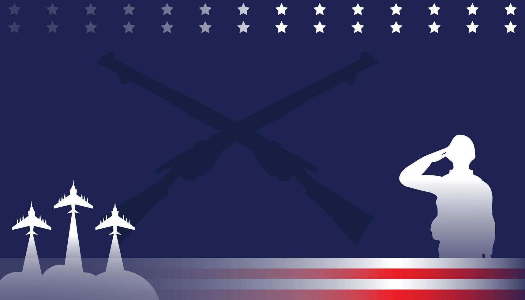 Memorial Days background, with silhouettes of soldiers and silhouettes of weapons and with the concept of copy space area. can be used as needed by that theme vector