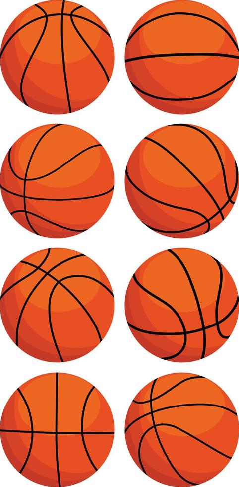 colección de baloncesto pelotas valores ilustración, aislado en blanco antecedentes vector