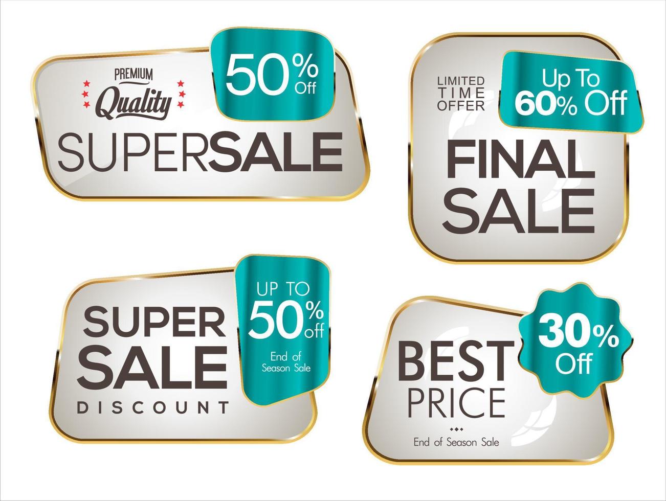 Super sale golden retro badges and labels collection vector