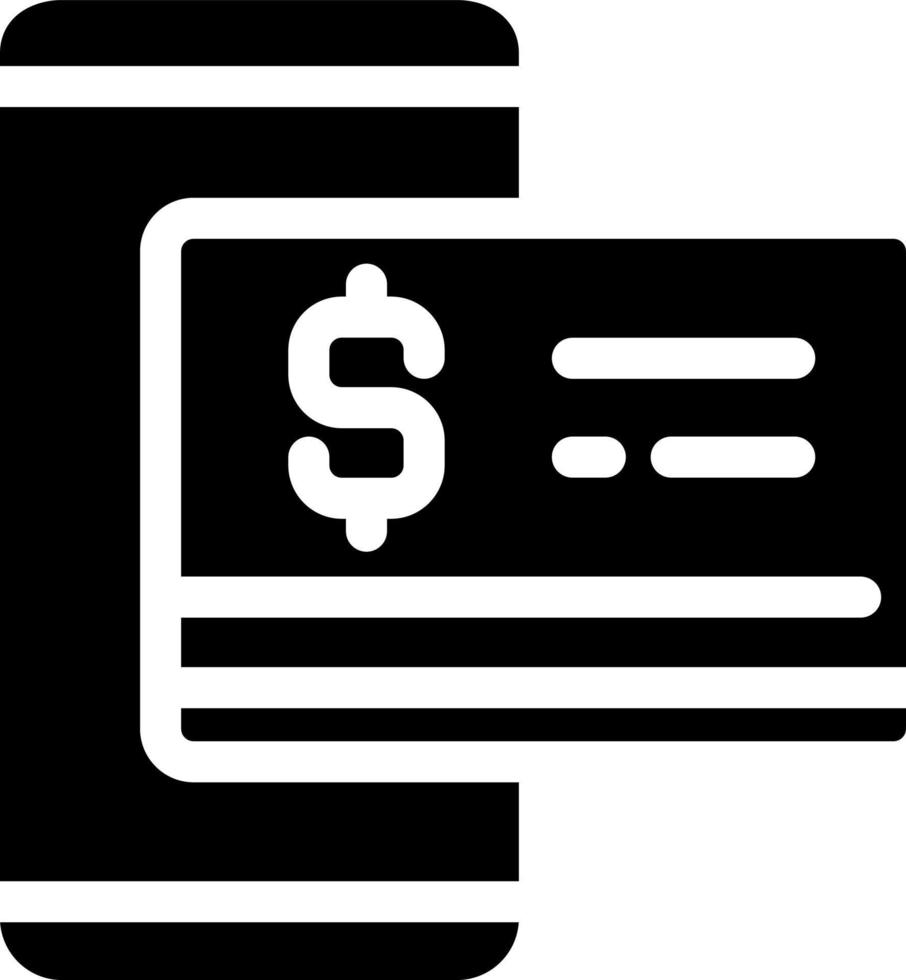 Digital money black glyph icon. Mobile banking. Contactless credit card. Virtual currency. Performing cash transactions. Silhouette symbol on white space. Solid pictogram. Vector isolated illustration
