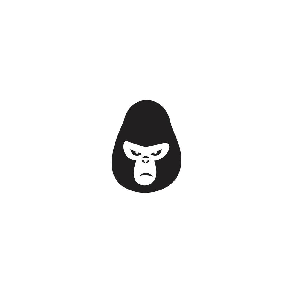 Simple Minimalist Gorilla Head Vector