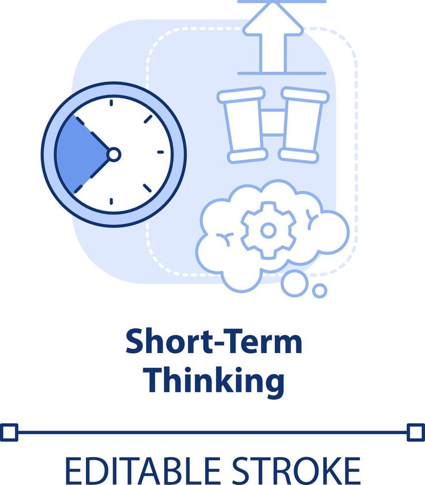 Short term thinking light blue concept icon. Adaptability enemy in human resources abstract idea thin line illustration. Isolated outline drawing. Editable stroke vector