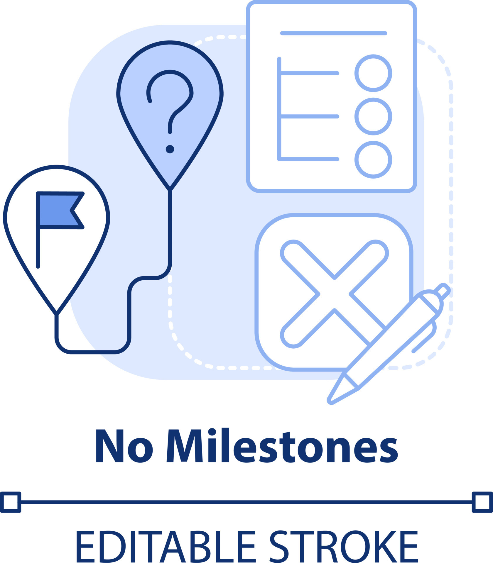No milestones light blue concept icon. Progress stages. Barrier to