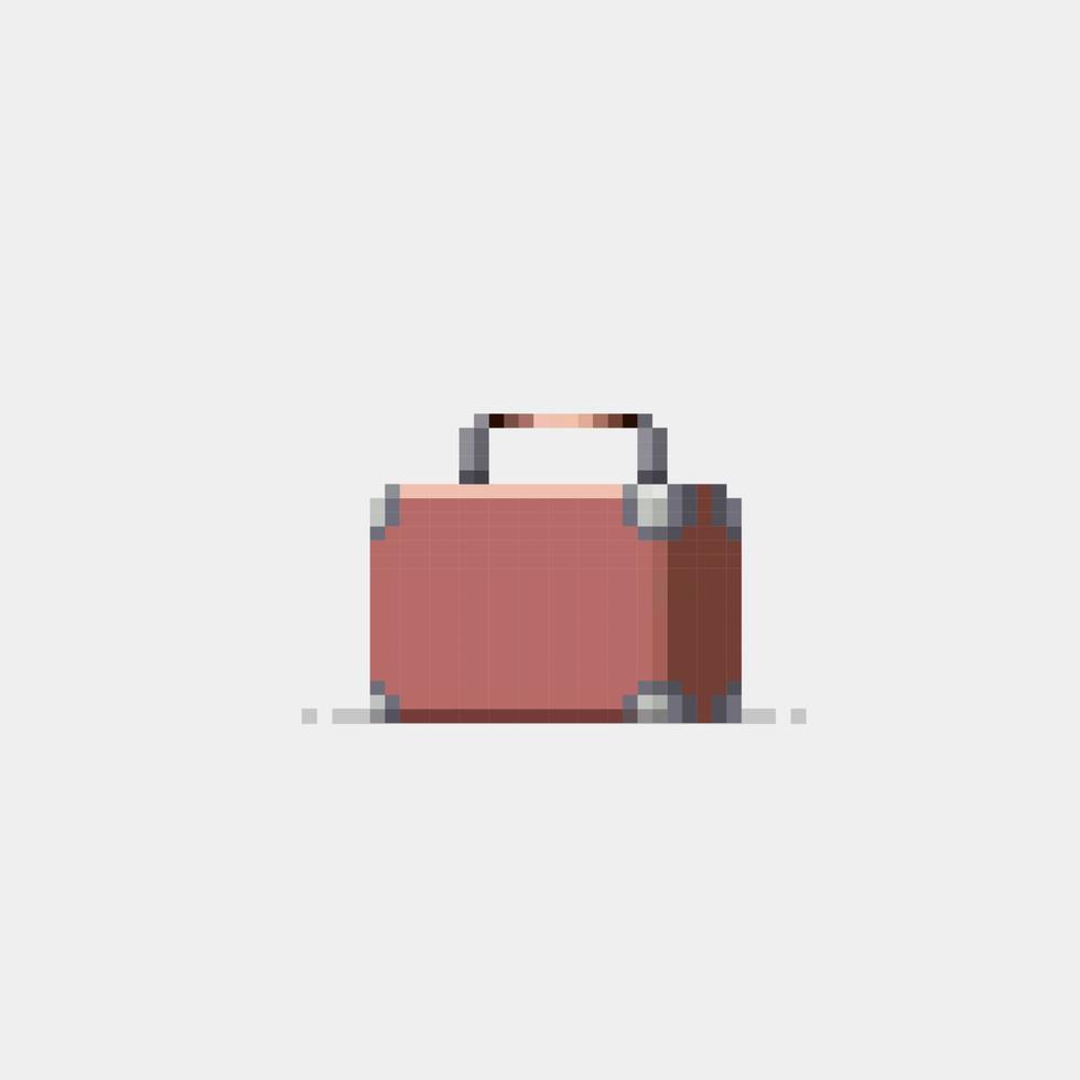 travel suitcase in pixel art style vector