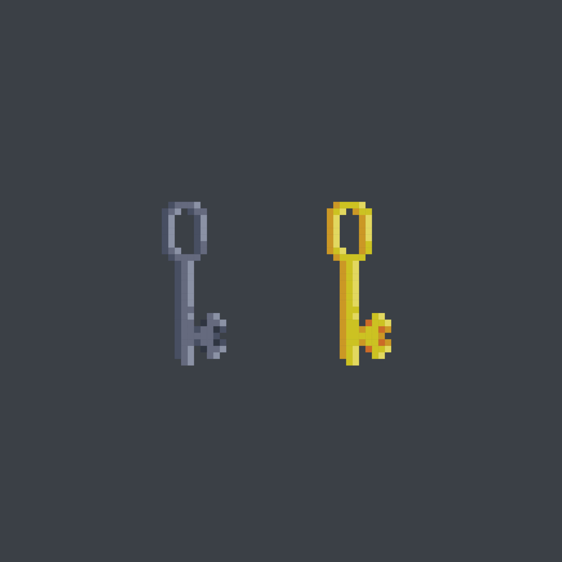 gold and iron key in pixel art style 23075668 Vector Art at Vecteezy