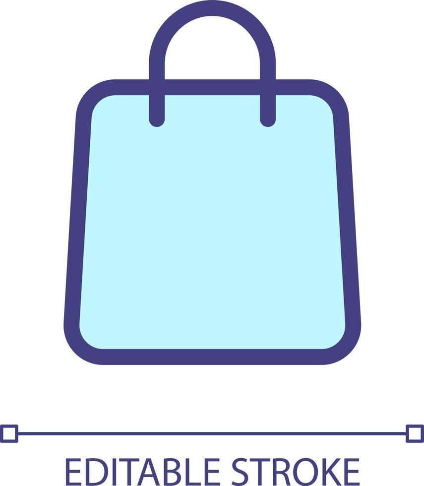 Shopping bag pixel perfect RGB color ui icon. Online marketplace. Apparel shop. Simple filled line element. GUI, UX design for mobile app. Vector isolated pictogram. Editable stroke
