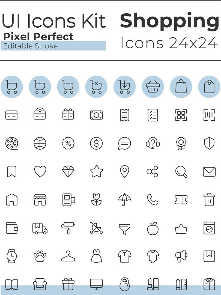 mi comercio píxel Perfecto lineal ui íconos colocar. Al por menor tienda. adquisitivo experiencia. plataforma para compras. contorno aislado usuario interfaz elementos. editable carrera vector