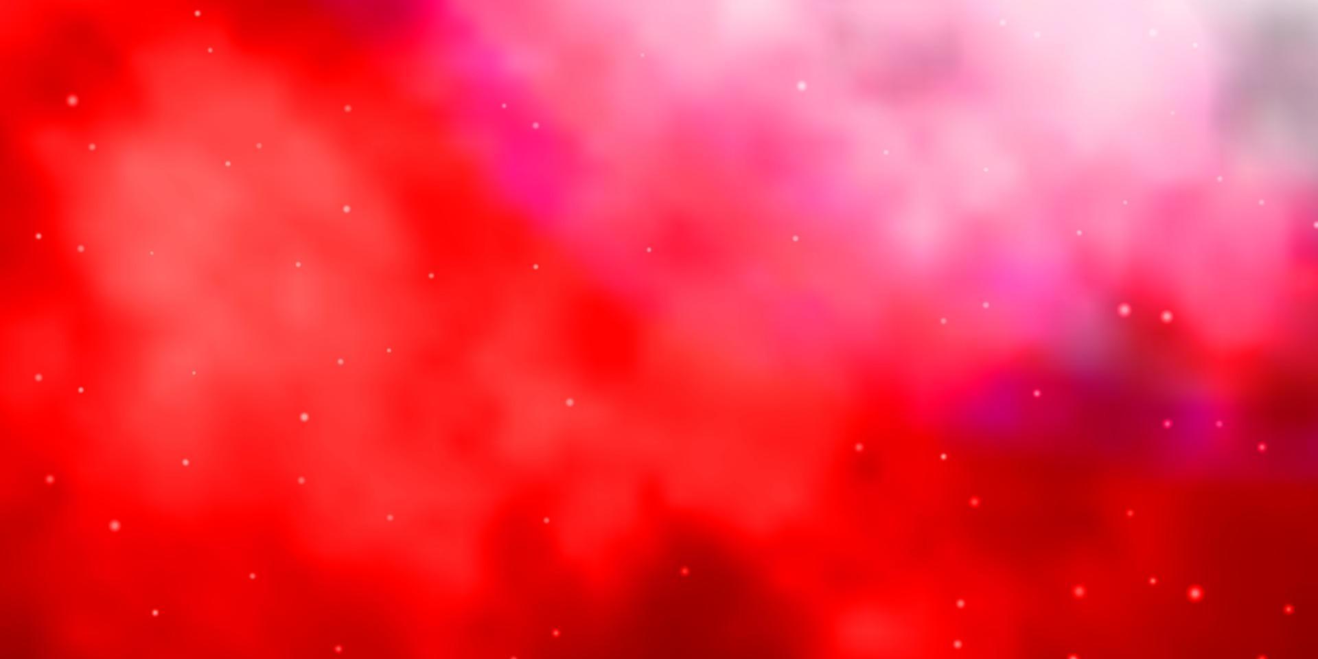 Light Red vector background with colorful stars.