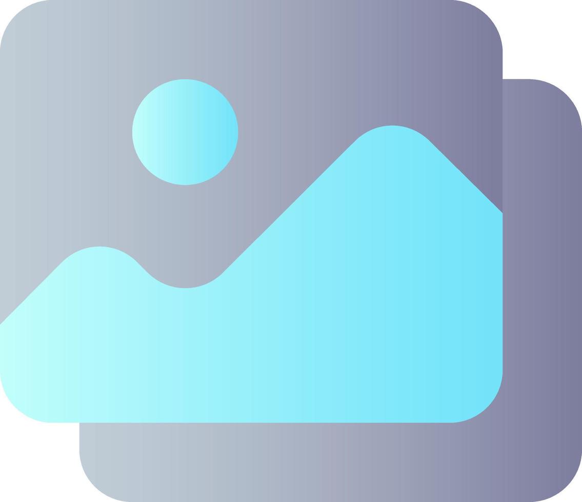 Set of pictures flat gradient color ui icon. Photo library. Multimedia management. Visual design. Simple filled pictogram. GUI, UX design for mobile application. Vector isolated RGB illustration