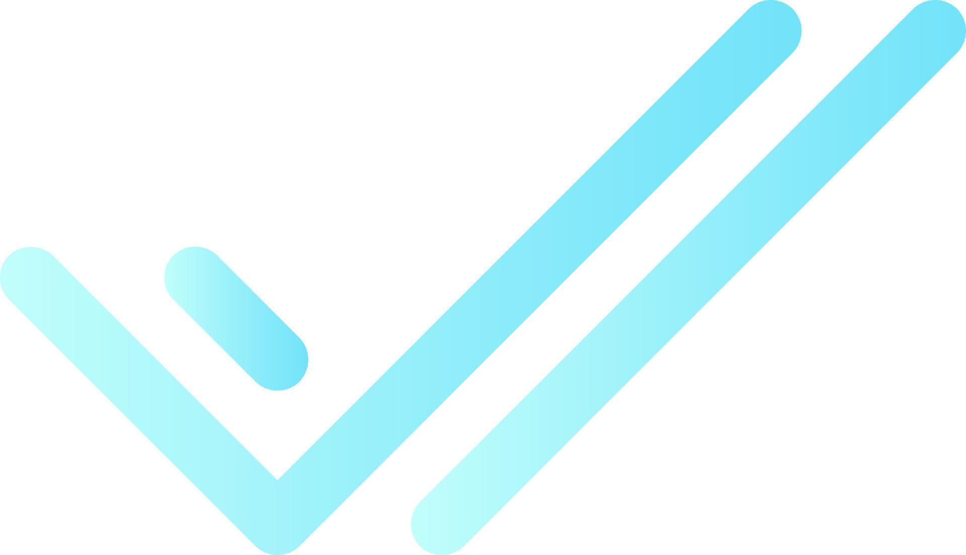 Two checkmarks flat gradient color ui icon. Messenger indicator. Social